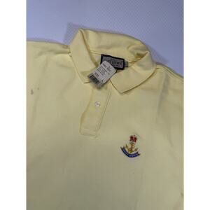 Vintage Ruff Hewn Polo Shirt Mens L Yellow USA Made Crest NWT